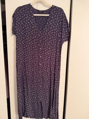 Madewell Navy Blue Floral Midi Dress